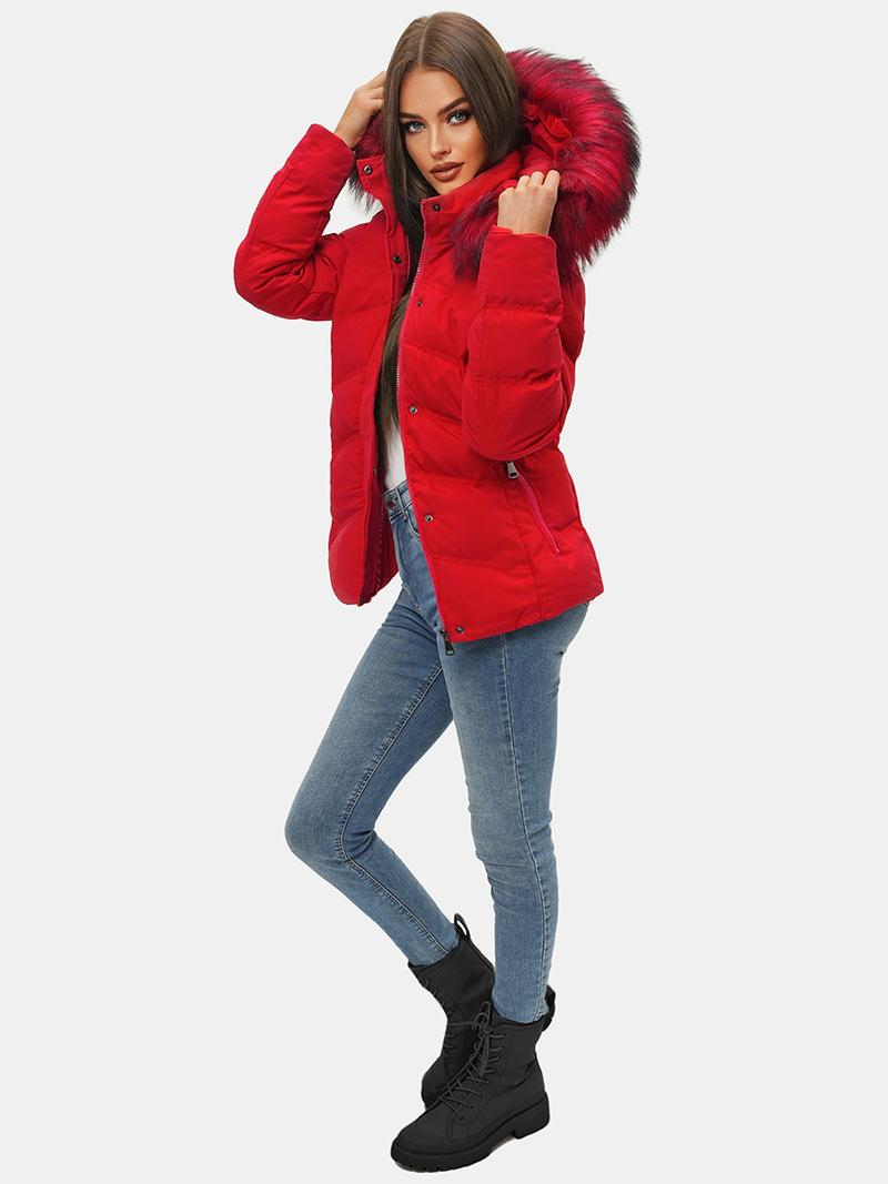 Dámska Zimná Bunda Červená OZONEE JS/M9057/270