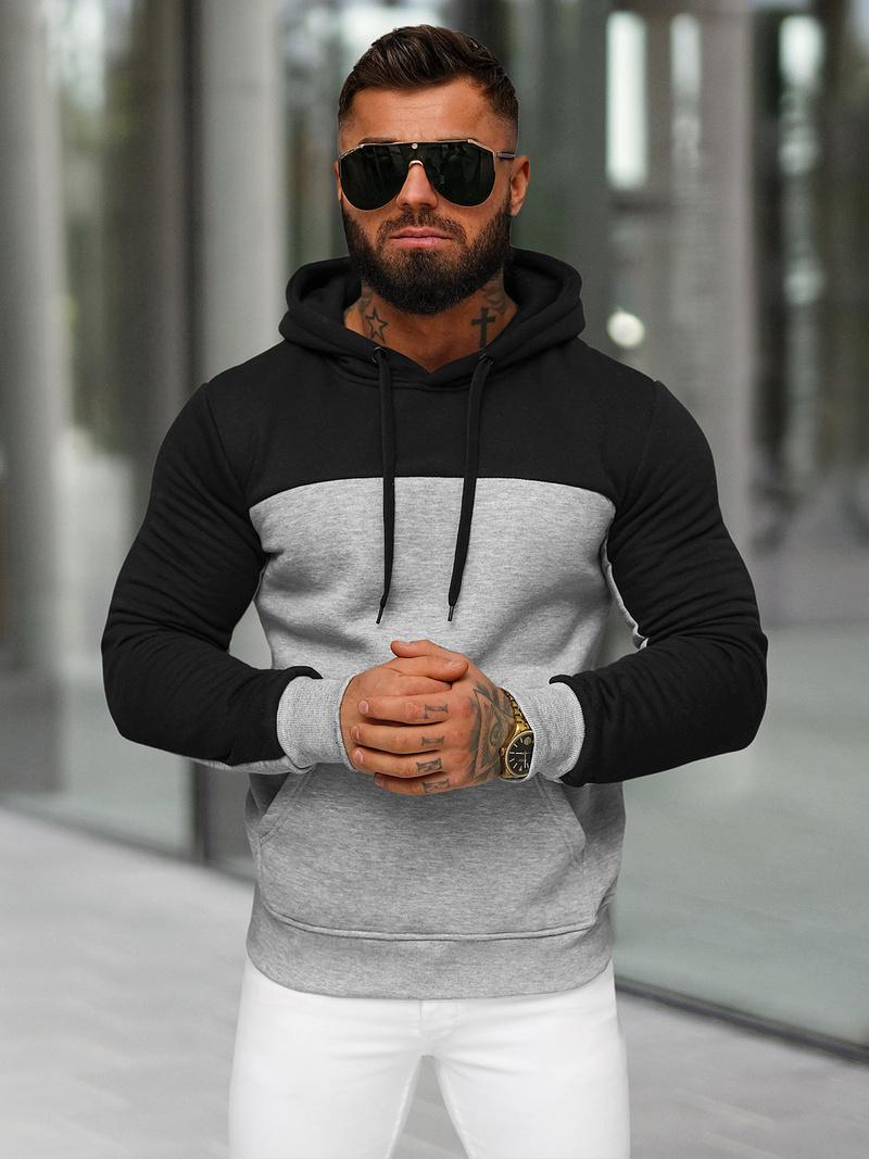 Pánska Mikina Sivé OZONEE JS/8B1307/2