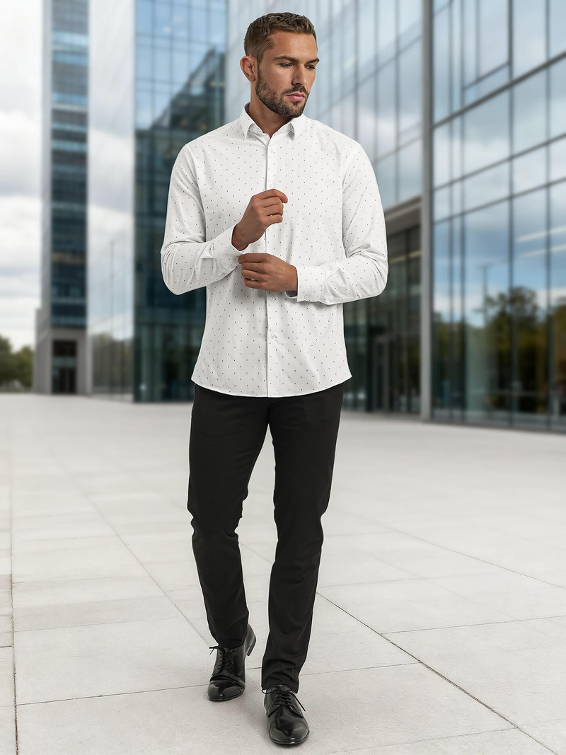 Pánska košeľa biela OZONEE V/V180