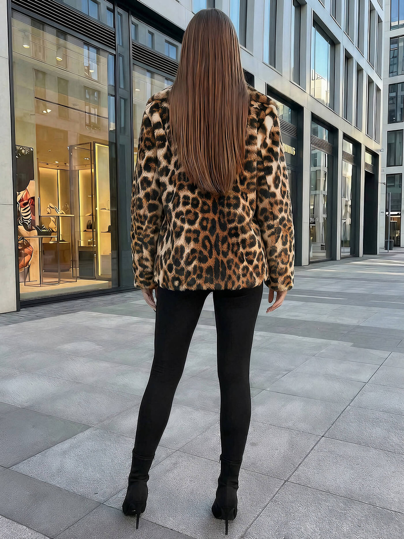 Dámska bunda béžová-hnedá OZONEE JS/61M8500/158Z