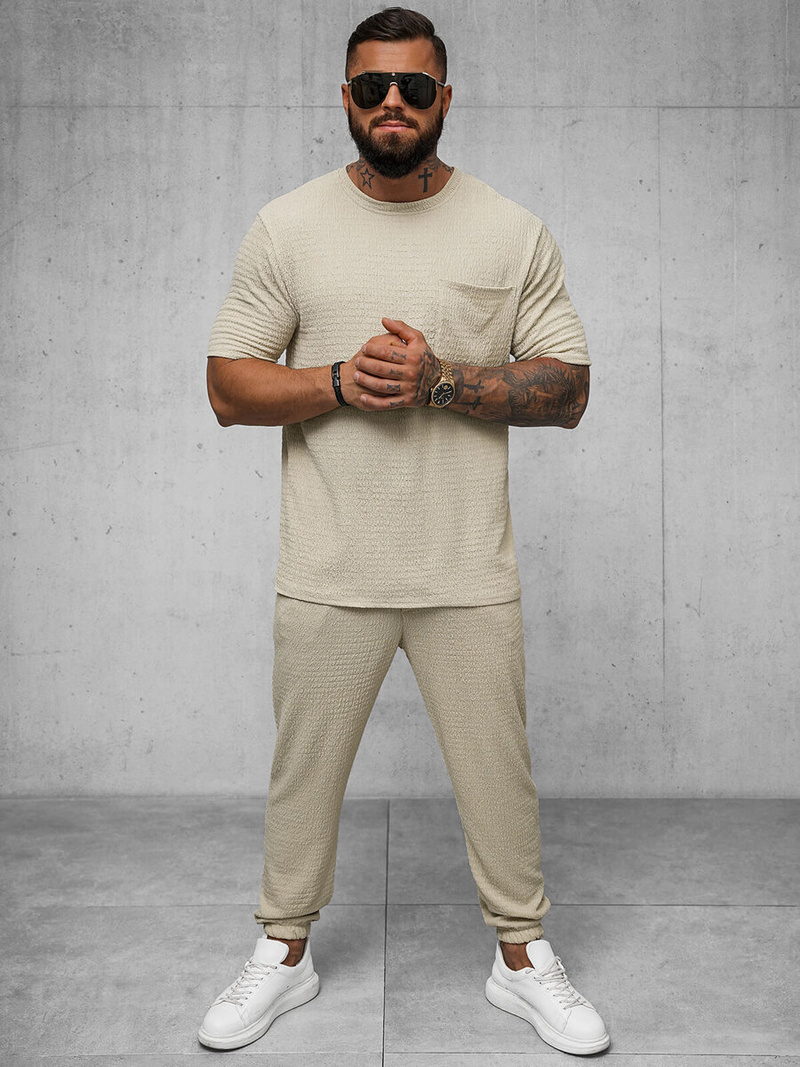 Pánske Tričko Béžová OZONEE O/Y960T