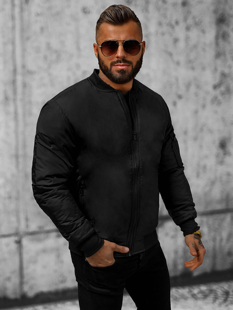 Pánska Bunda Čierna OZONEE JS/AK95Z