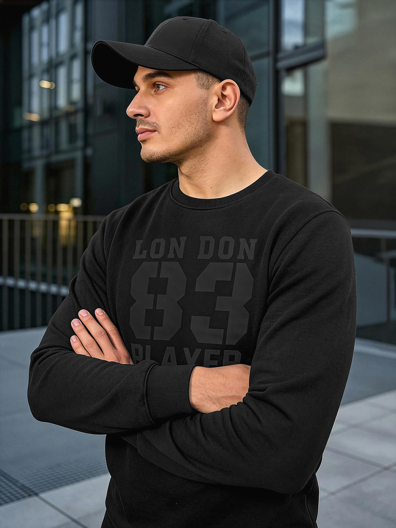 Pánska Mikina Čierna OZONEE JS/8B1976/3