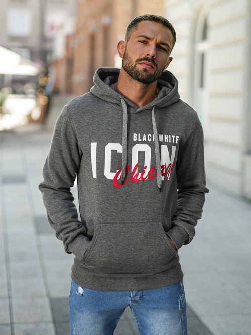 Pánska Mikina Grafitová OZONEE JS/8B1736/5