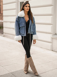 Dámska Riflová Bunda Modrá OZONEE JS/11Z8219