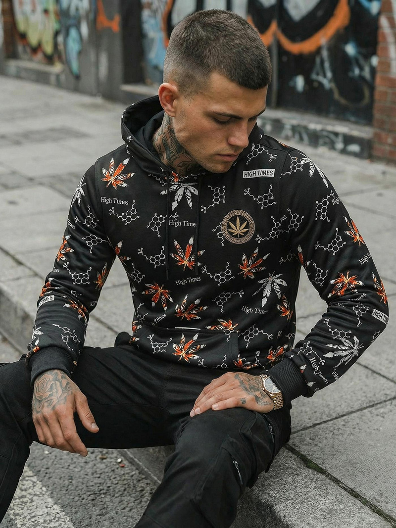 Pánska Mikina Čierna OZONEE O/B266Z