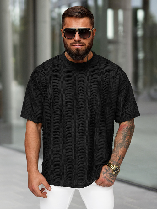 Pánske Tričko Čierne OZONEE O/B1149