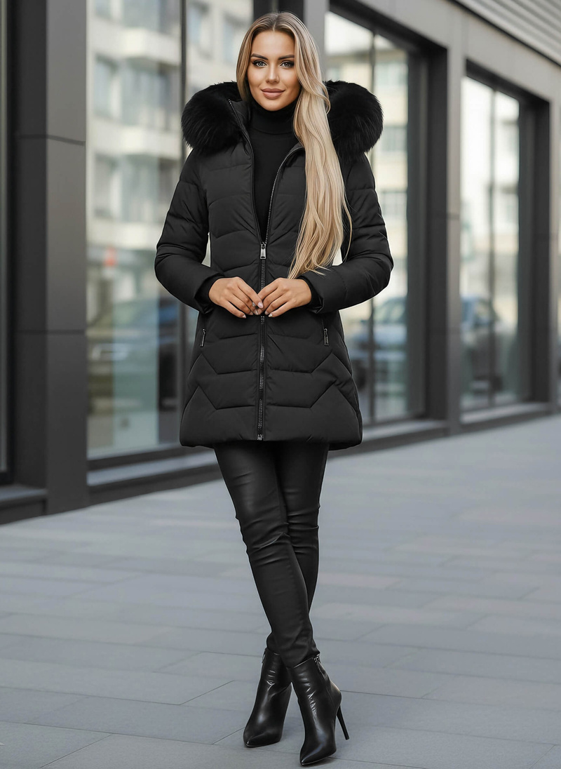 Dámska bunda čierna OZONEE JS/16M9121/392Z