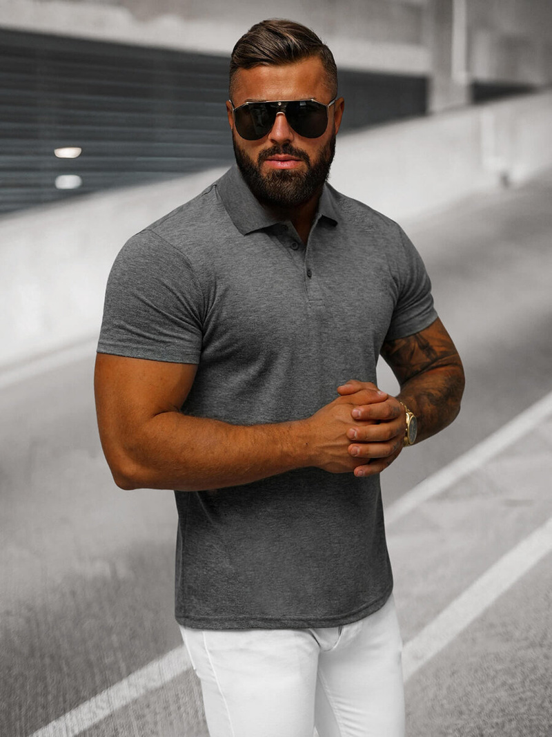 Pánska Polokošeľa Grafitové OZONEE JS/8T80/5Z