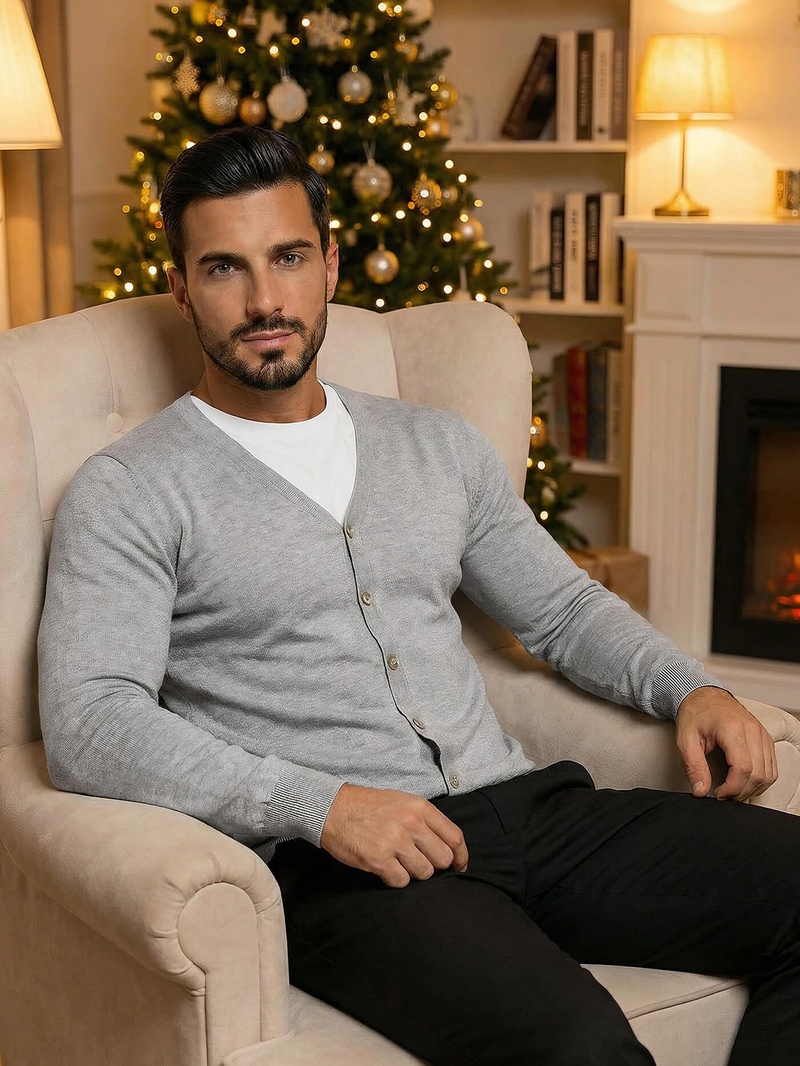 Pánsky Sveter Sivý OZONEE NB/MM6006/2Z