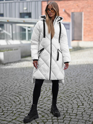 Dámska bunda biela OZONEE JS/5M3168/281Z