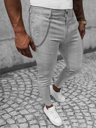 Pánske Chino Nohavice Sivé OZONEE DJ/550176