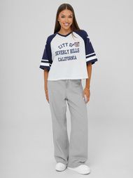 Dámske tričko bielo-námornícke modré OZONEE JS/R62493