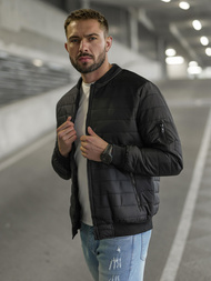 Pánska Bunda Čierna OZONEE JS/8M985/392Z