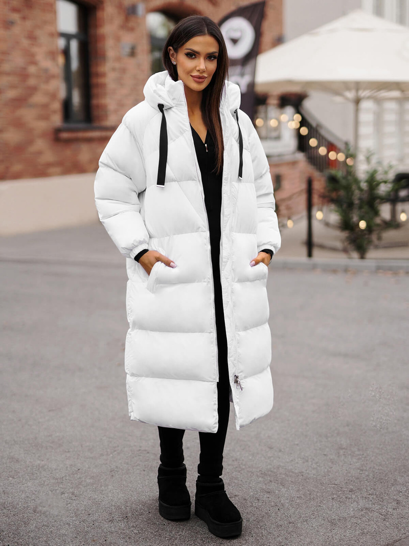 Dámska bunda biela OZONEE JS/5M3163/281Z