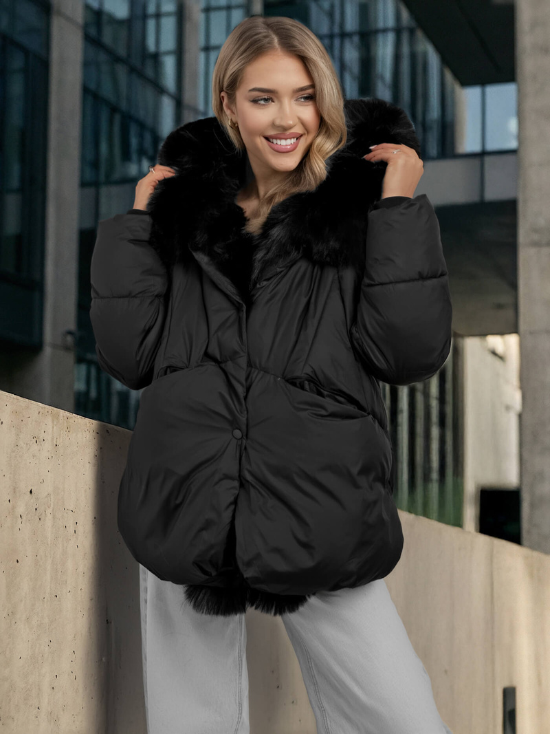 Dámska bunda čierna OZONEE O/16M9179/392Z