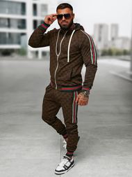 Pánska tepláková súprava tmavo-béžová OZONEE O/FF5111AB