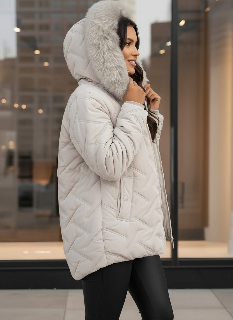 Dámska bunda Svetlo Sivá OZONEE JS/16M9296/280Z