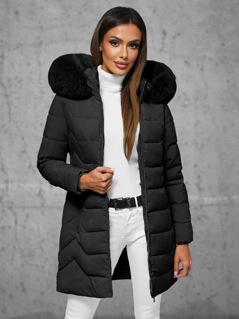 Dámska bunda čierna OZONEE JS/16M9121/392