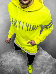 Pánska Mikina žltá neón OZONEE MACH/3123Z