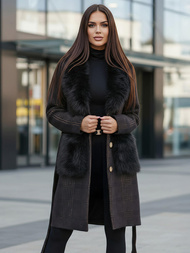 Dámsky Kabát Čierne OZONEE JS/53M5200/1Z