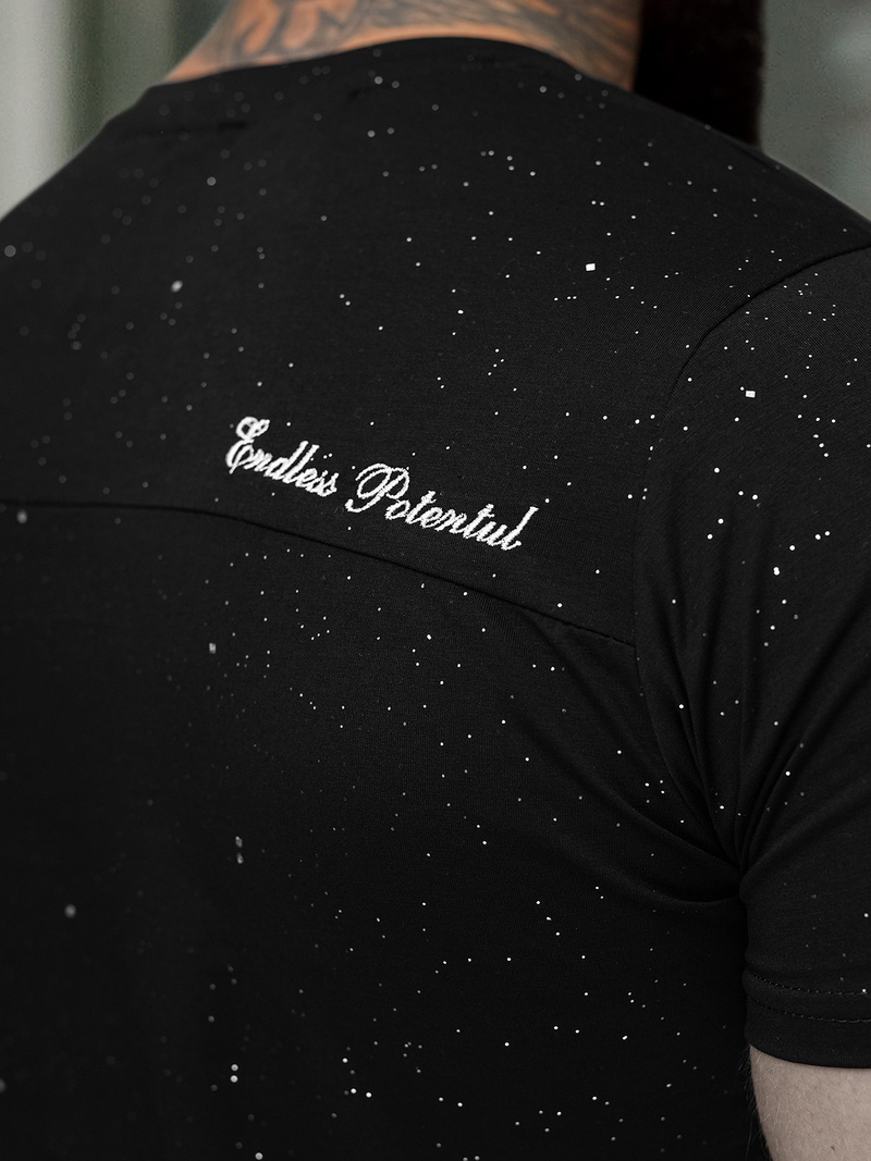 Pánske Tričko Čierne OZONEE O/QQ1387