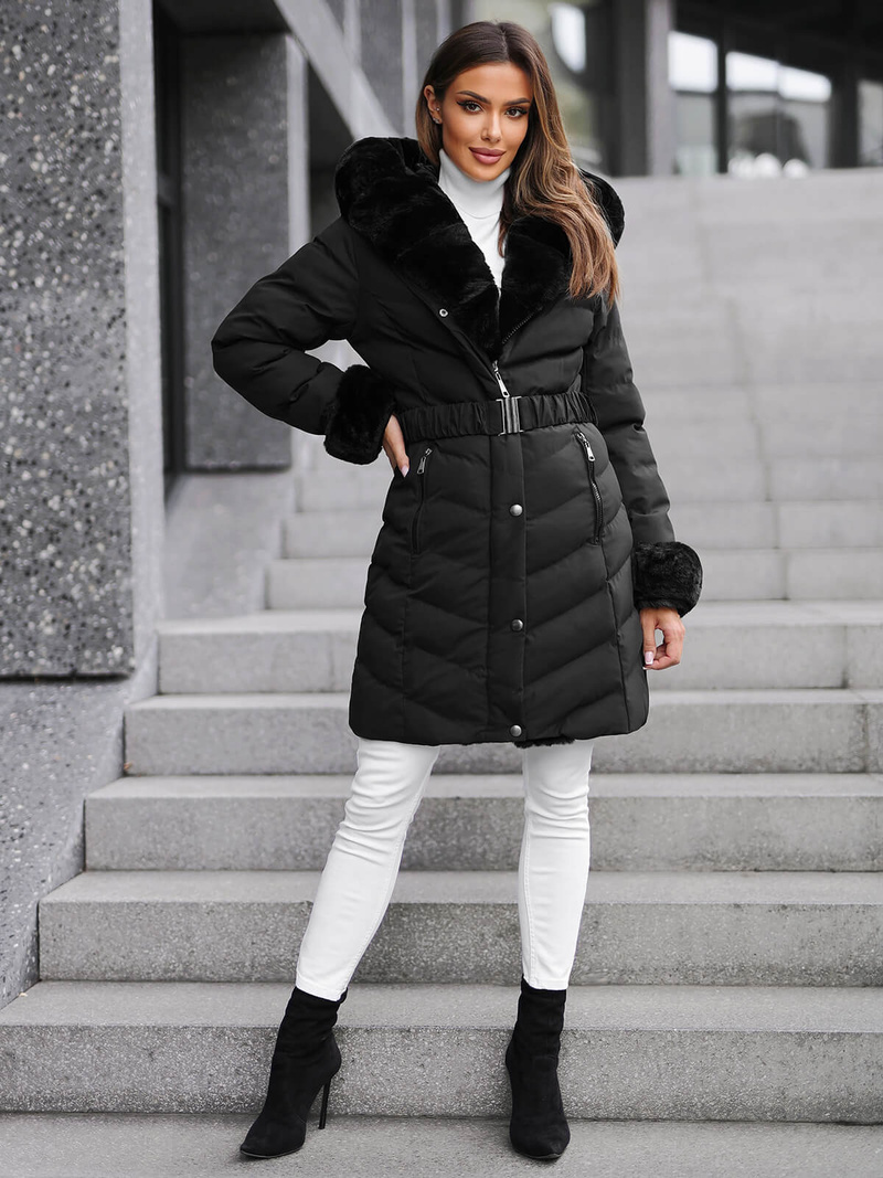 Dámska bunda čierna OZONEE JS/5M3156/392