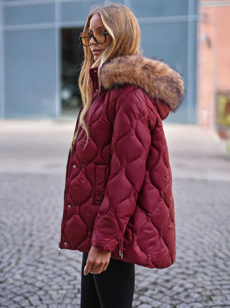 Dámska bunda bordová OZONEE JS/5M3226/1