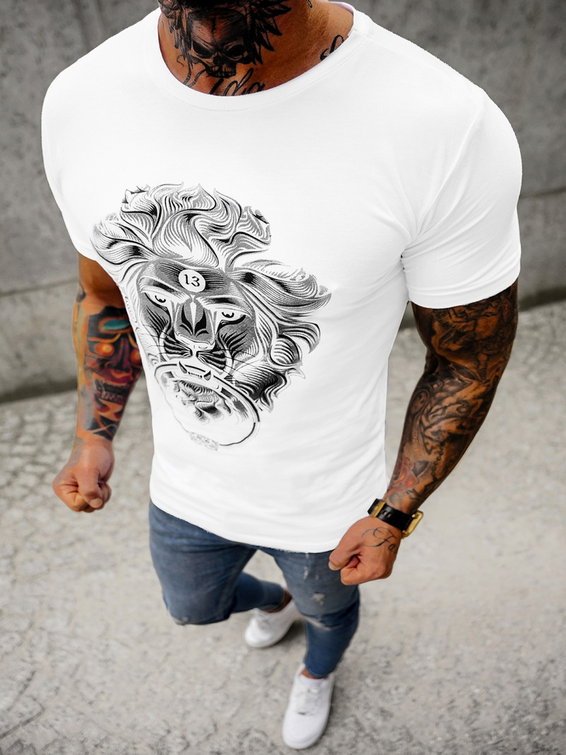 Pánske Tričko Biely OZONEE O/BL2262