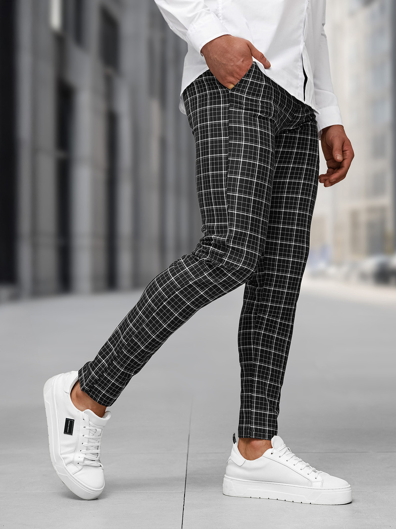 Pánske Chino Nohavice Čierne OZONEE DJ/5515Z