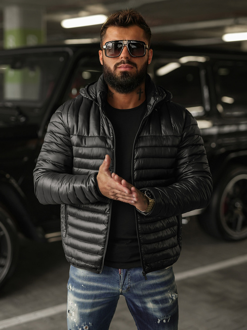 Pánska Bunda Čierna OZONEE JS/16M9336/392BZ