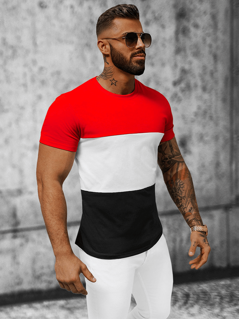 Pánske Tričko Červený OZONEE JS/8T90/2Z