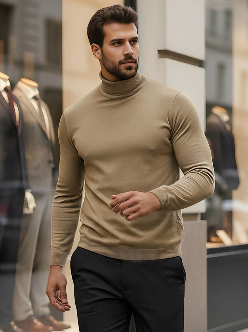 Pánsky Sveter Camelový OZONEE V/V24504