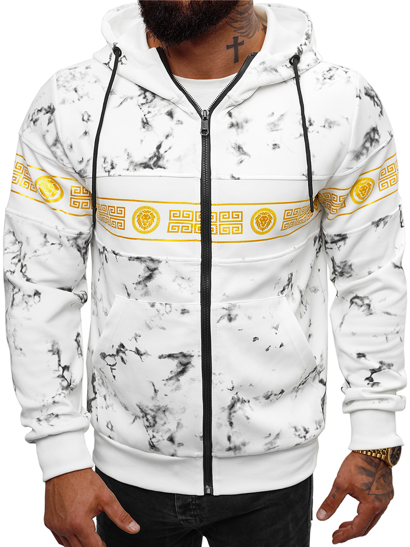 Pánska Mikina Biela OZONEE JS/B8125