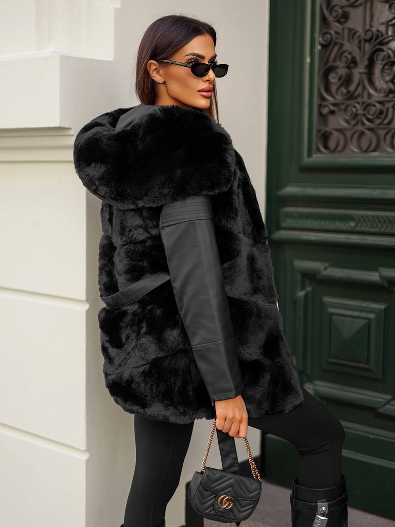 Dámska bunda čierna OZONEE JS/11Z8090Z