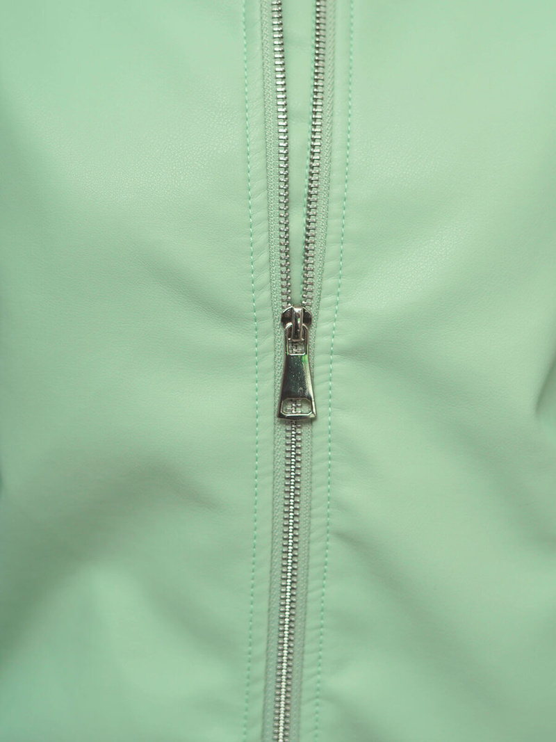 Dámska Kožená Bunda Mentolová OZONEE O/G116Z