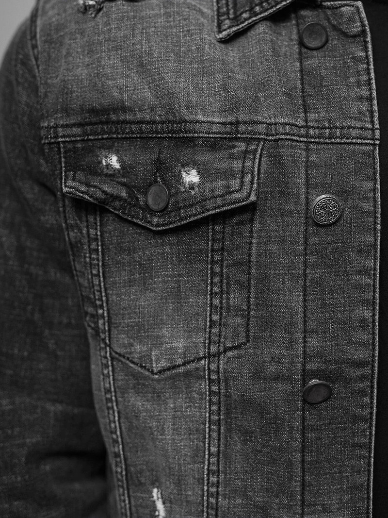 Pánska Riflová Bunda Čierna OZONEE NB/MJ515N