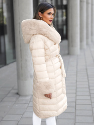 Dámsky Kabát Béžový OZONEE JS/5M3160/254Z