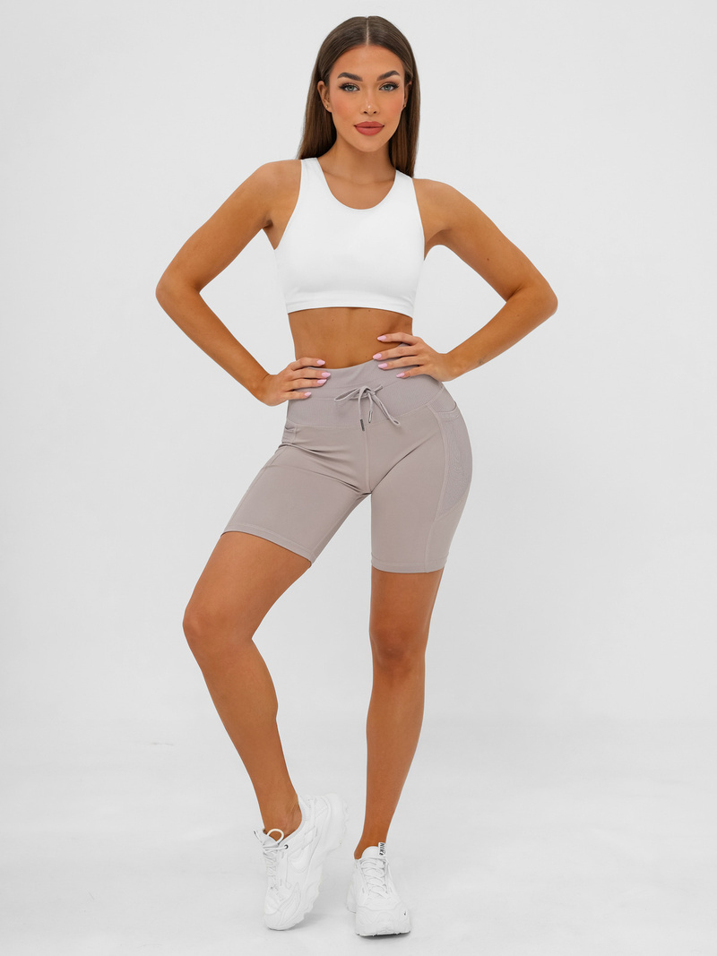 Krátke dámske legíny mocha OZONEE JS/XY24026S