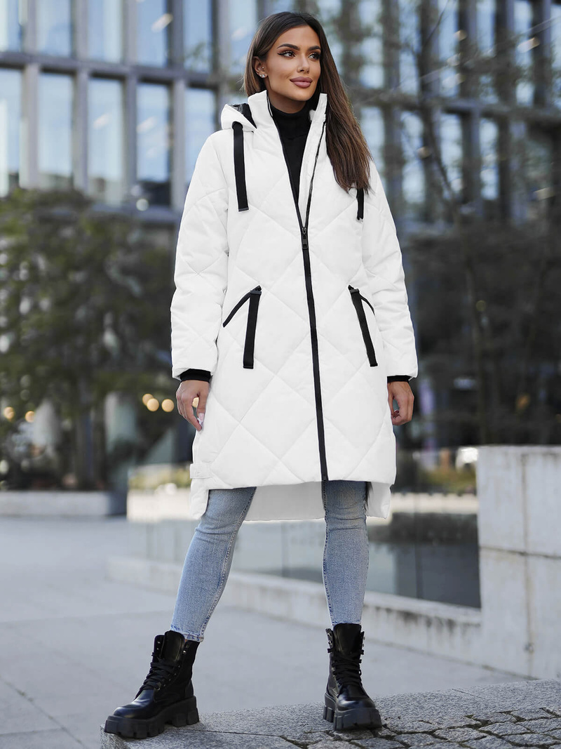 Dámska bunda biela OZONEE JS/5M3168/281