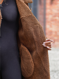 Dámsky kožený kabát camelový OZONEE JS/11Z8253