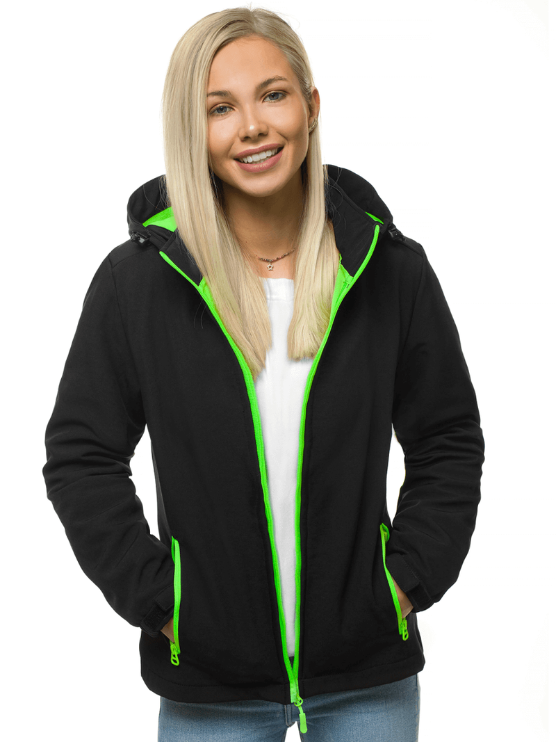 Dámska Bunda Softshell Čierno-Zelená OZONEE JS/HH018/1/52