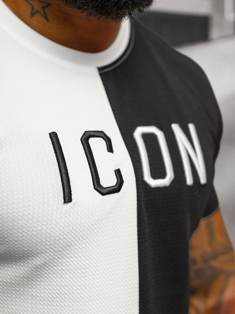 Pánske Tričko Bielo-Čierne OZONEE O/7776T