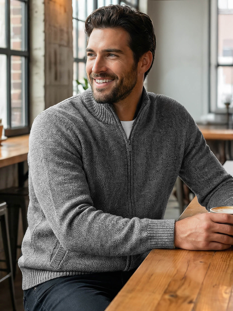 Pánsky Sveter Grafitový OZONEE JS/59B3611/5