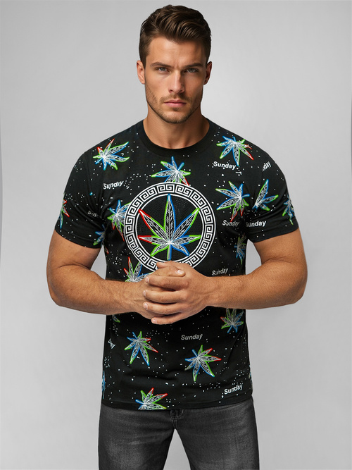 Pánske Tričko Čierne OZONEE O/T136/3Z