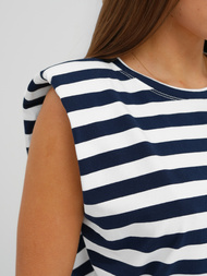 Dámske Tričko Bielo-Námornícka Modrá OZONEE JS/R61670