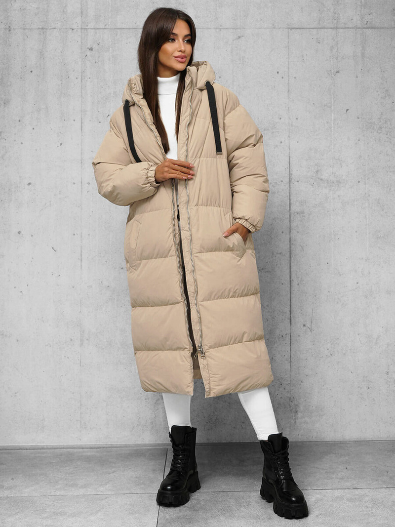 Dámska bunda béžová OZONEE JS/5M3163/62Z