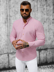 Pánska Košeľa Svetlo Ružová OZONEE O/V37