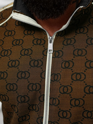 Pánska tepláková súprava tmavo-béžová OZONEE O/FF5110AB