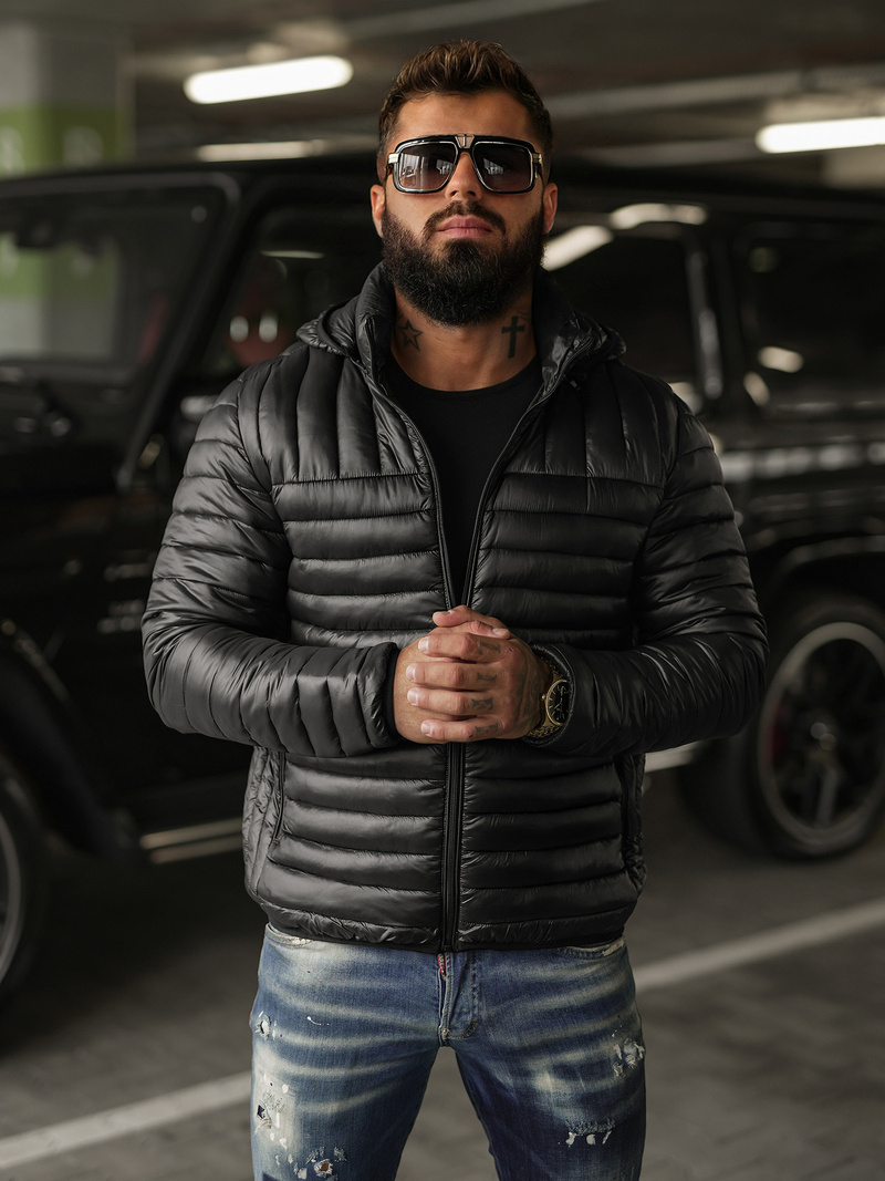 Pánska Bunda Čierna OZONEE JS/16M9336/392BZ